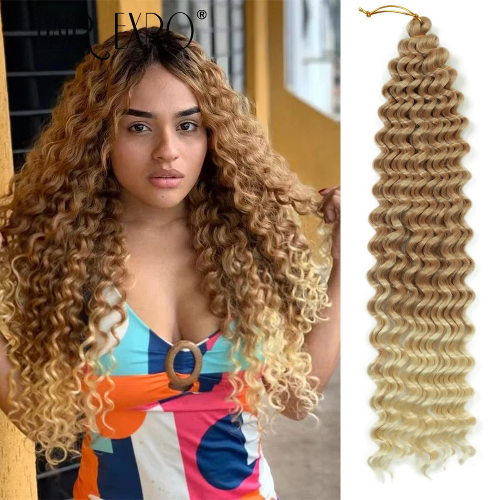 

22Inch Deep Wave Twist Crochet Hair Synthetic Deep Twist Braiding Hair Extensions Soft Ombre Freetress Braids Hair For Women