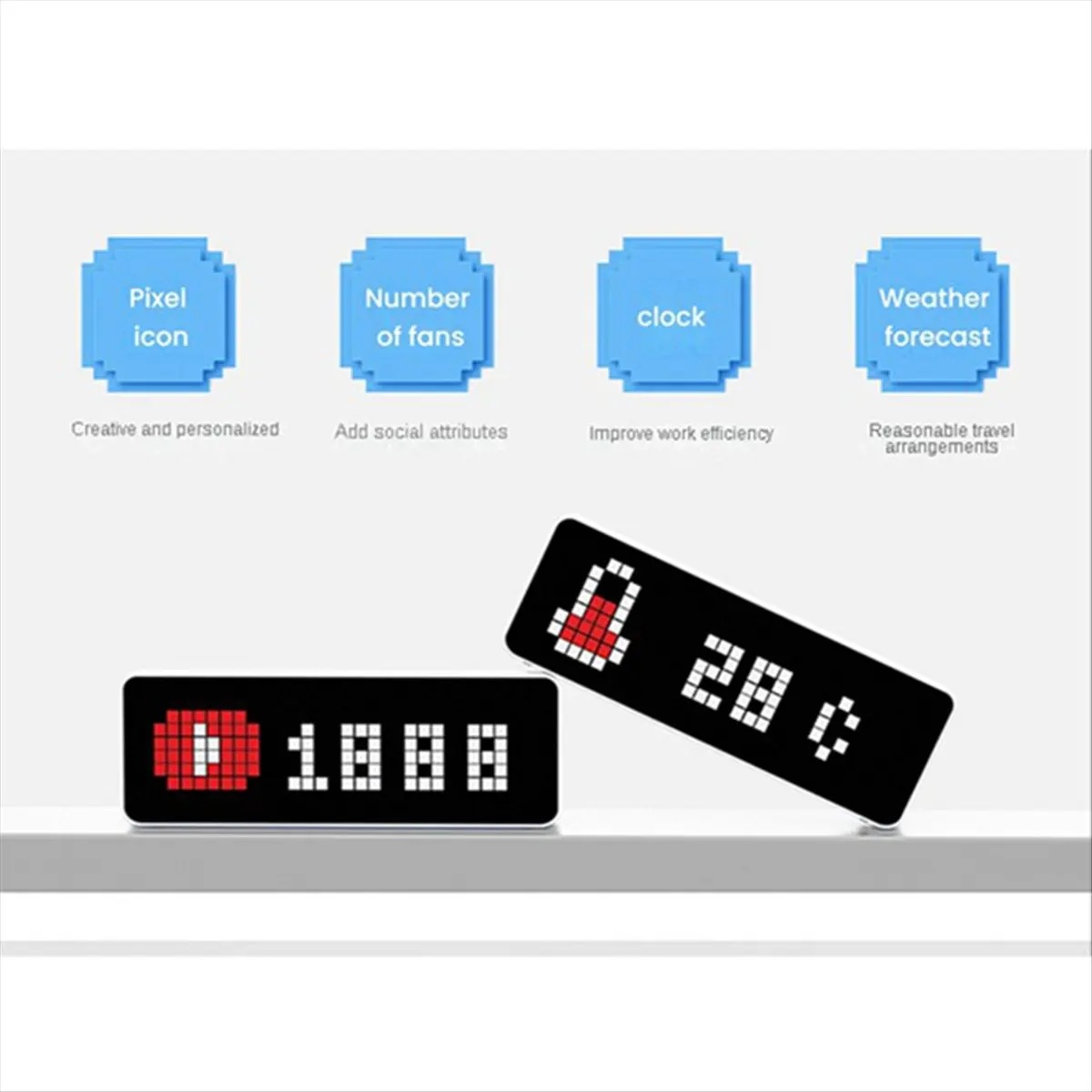 TC001 متتابع ساعة البكسل الذكية عرض الرسائل المنقطة في وقت واحد على مدار الساعة الذكية لسطح المكتب #6