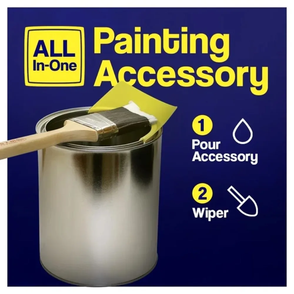 1 Pc Paint Can Spout Fits All Pint Quart & Gallon Painting Cans All in One  Paint Brush Holder & Wiper2026 image 4
