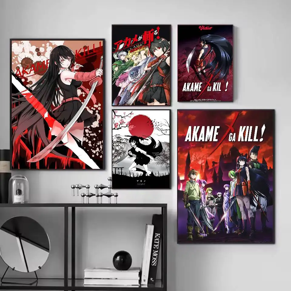 اليابانية الكلاسيكية أنيمي Akame Ga KILL DIY لزجة المشارك ذاتية اللصق الفن ملصق مضاد للمياه مقهى النوم غرفة جدار ديكور #4