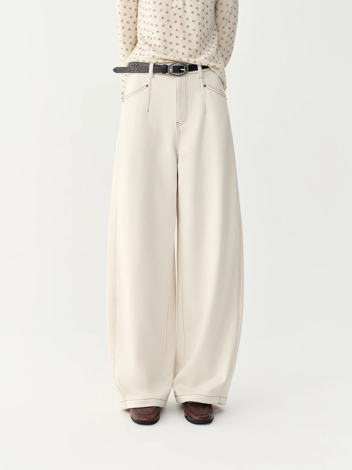 FSLE 2026 Winter Women's American Vintage High Waist Flattering Stylish Barrel Leg Casual Pants - Chic Versatile for Daily Wear