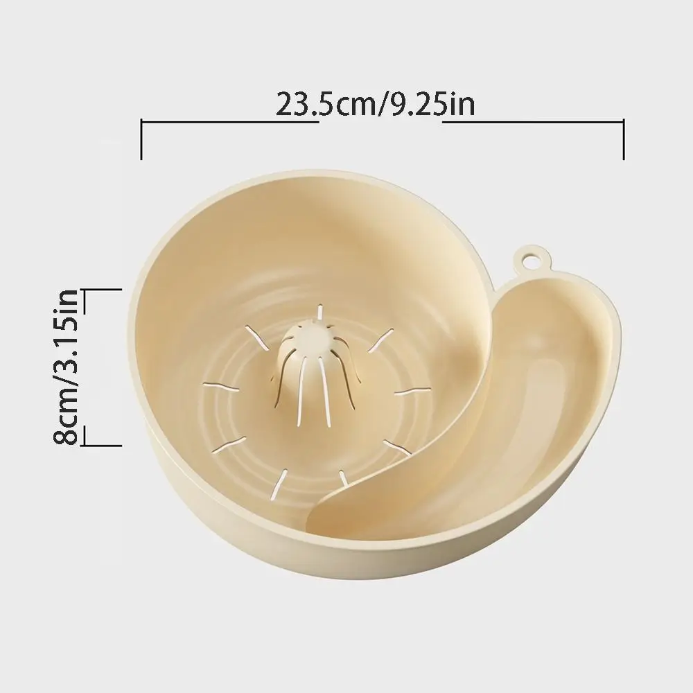 Obst-Abtropfkorb in Schneckenform, kreative automatische Rotation, sauberes Gemüsewaschbecken, lebensmittelechte, wiederverwendbare Wasserfilterschüssel
