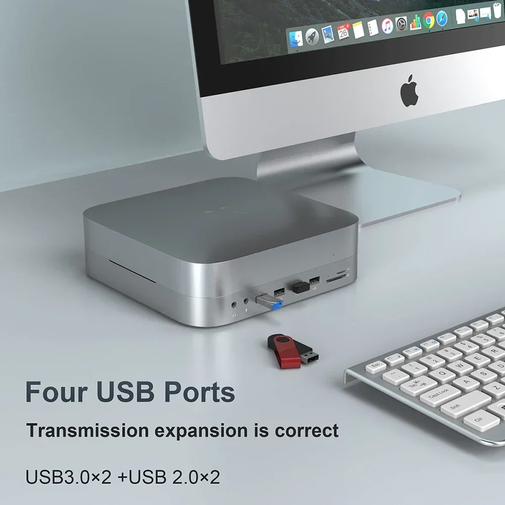 Hard Disk Box Docking Station, Usb C HDD SSD Enclosure Sata Dock Mini Hub Hdmi for PC Apple Mac Laptop Office Computer Display