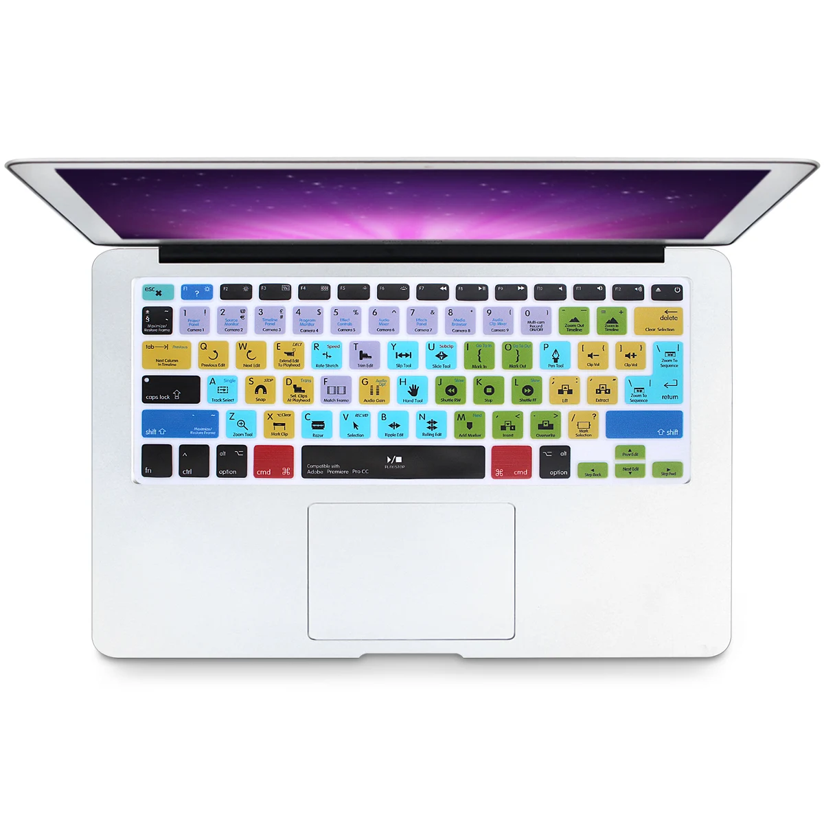 Silicone Hotkey Shortcut Protection Keyboard Cover US&EU Layout for MacBook Air Pro 13