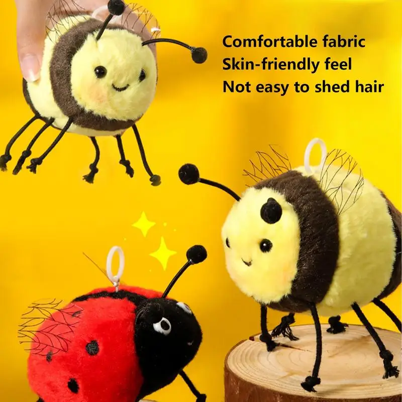 Ladybug Bee Plush Toy Realistic Soft Animal Toy Cute Comfortable Ladybug Bee Sounding Doll For Kids Girls Boys Birthday Gift