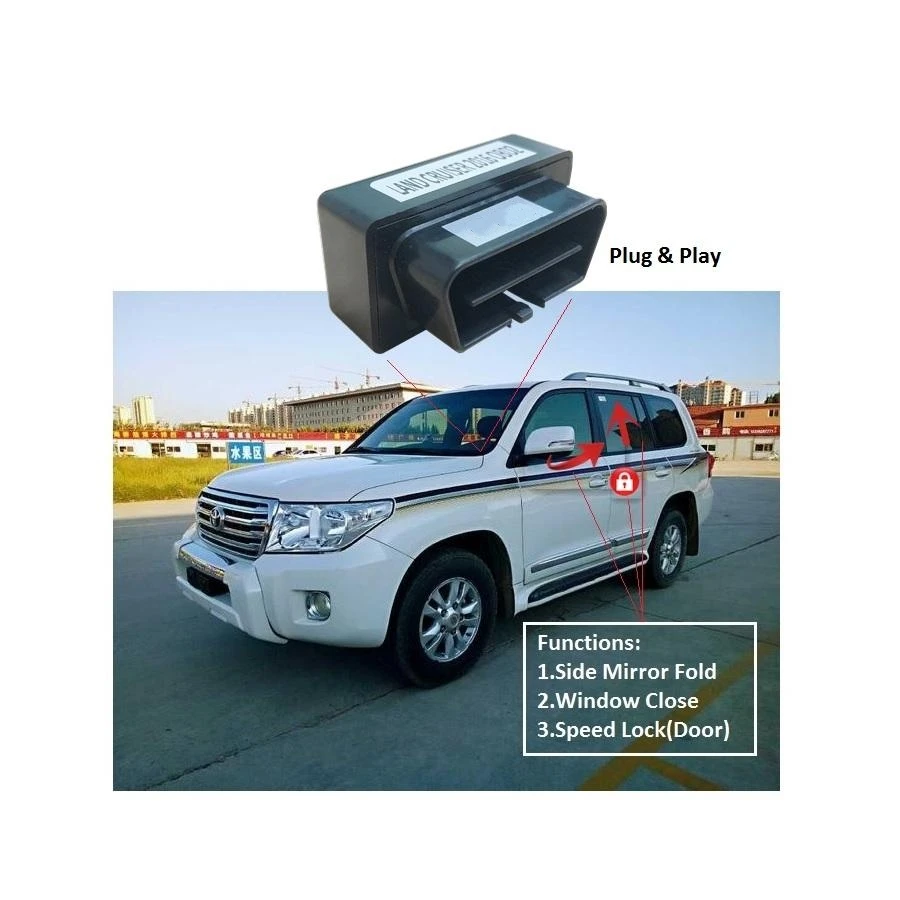 3 in 1 OBD Module for Land Cruiser 2008-2015 Auto Side Mirror Fold, Auto Power Window Closer and Speed Lock