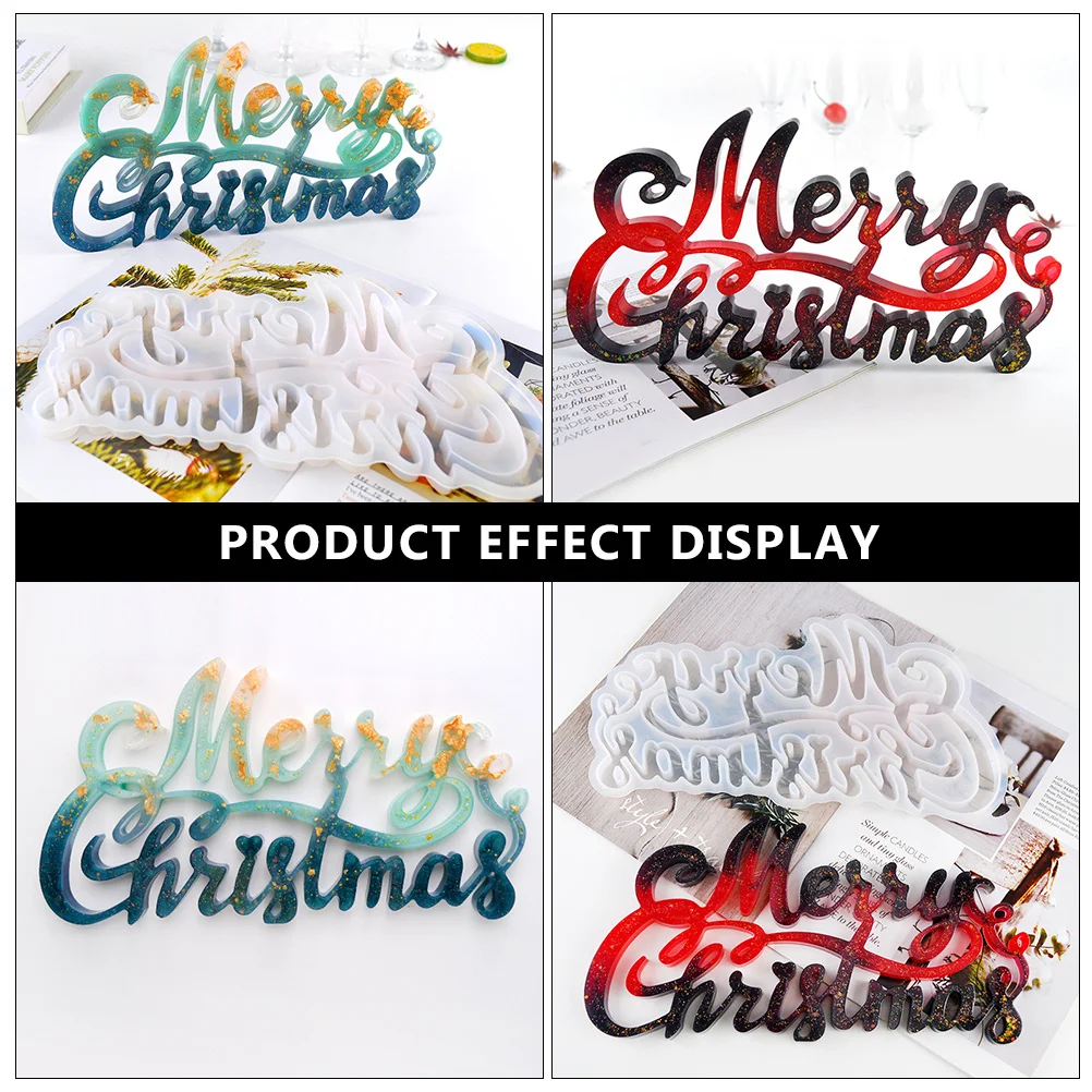 

Christmas Letter Silicone Mold Flexible High Transparency Diy Craft Tool For Crystal Epoxy Jewelry Making Hanging Ornament