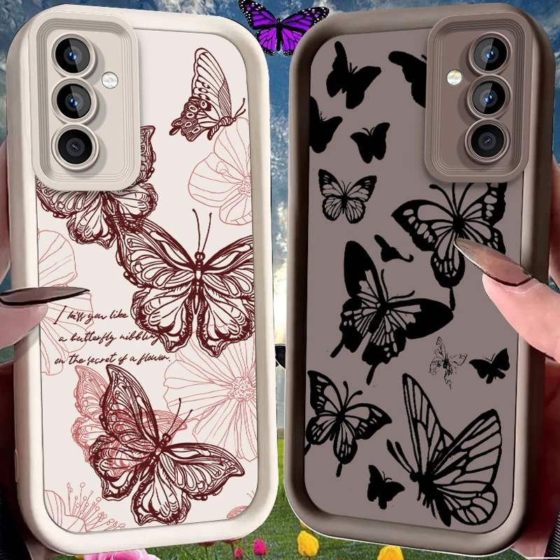 Butterfly Case for Samsung Galaxy A35 5G A50 A53 A34 A33 A32 A30 A22 4G A21S A16 A15 A14 A13 A12 A10S A10 A06 A05S M55 M54 Cover