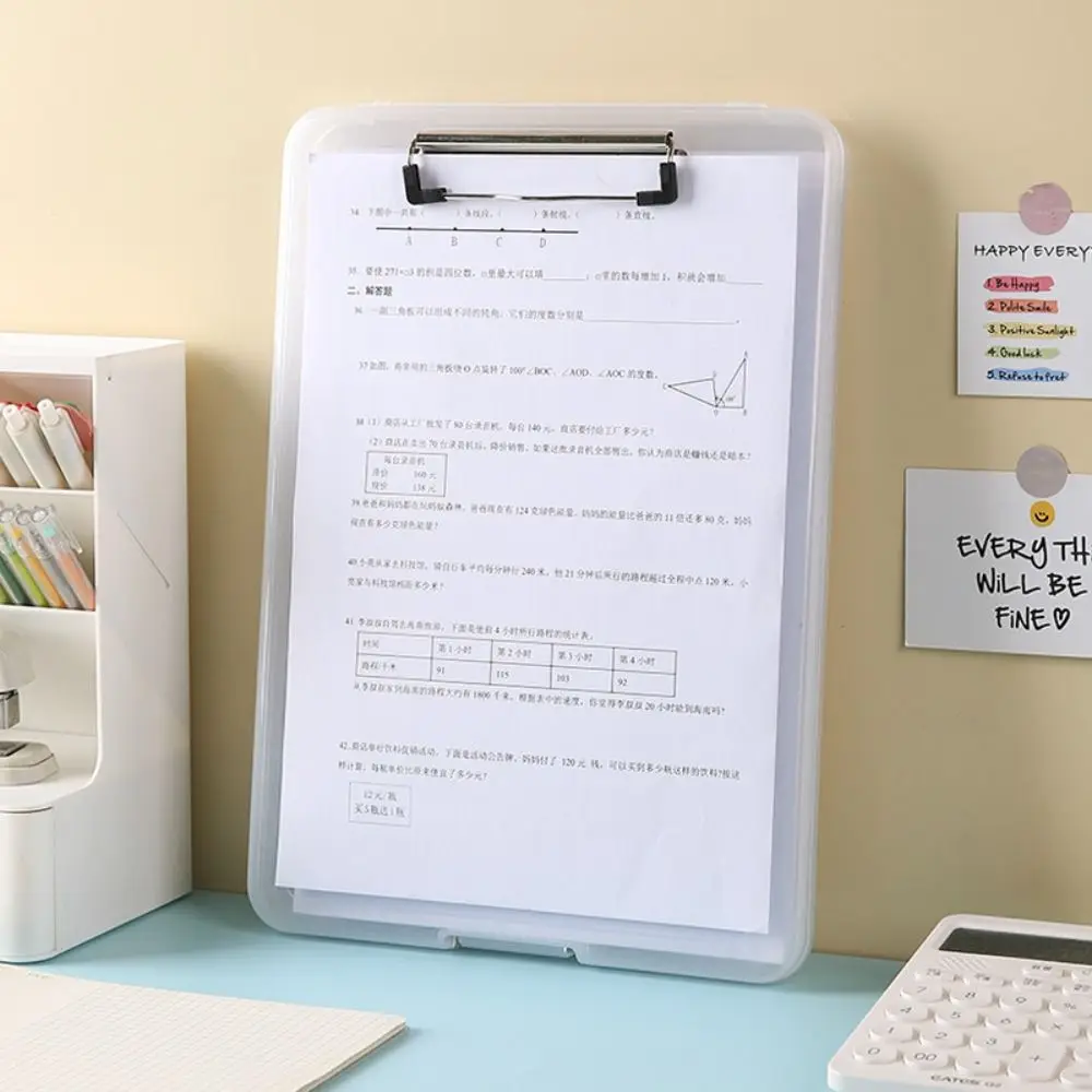 

Memo Clip Board A4 File Clipboard Box Case A4 File Organizer File Storage Writing Clipboard Large Capacity Waterproof