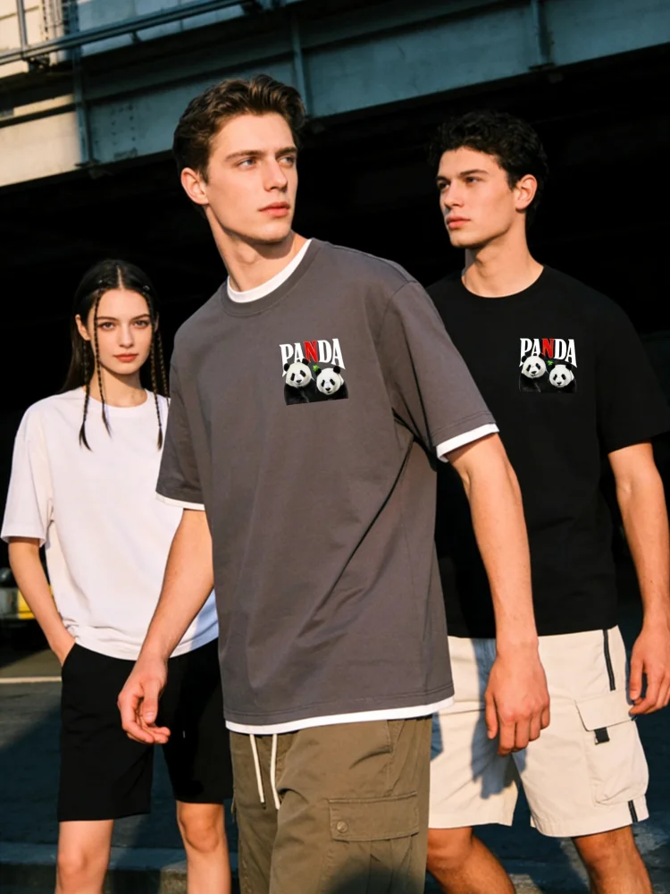 ZAZOMDE Street Fashion Unisex Oversized T Shirt Panda Graphic Design With Print Comfortable Loose Fit Cotton Tee For Women Men