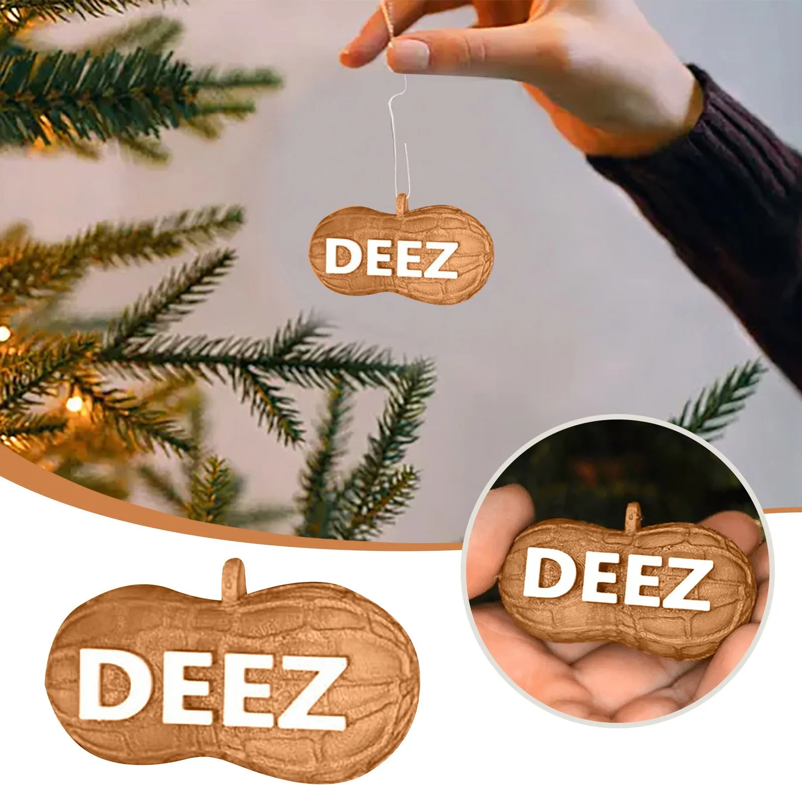 

Арахис Deez Nuts Рождественские елочные украшения Подвесные забавные украшения Новинка Уникальные орехи Арахис Украшение для дома на Рождество