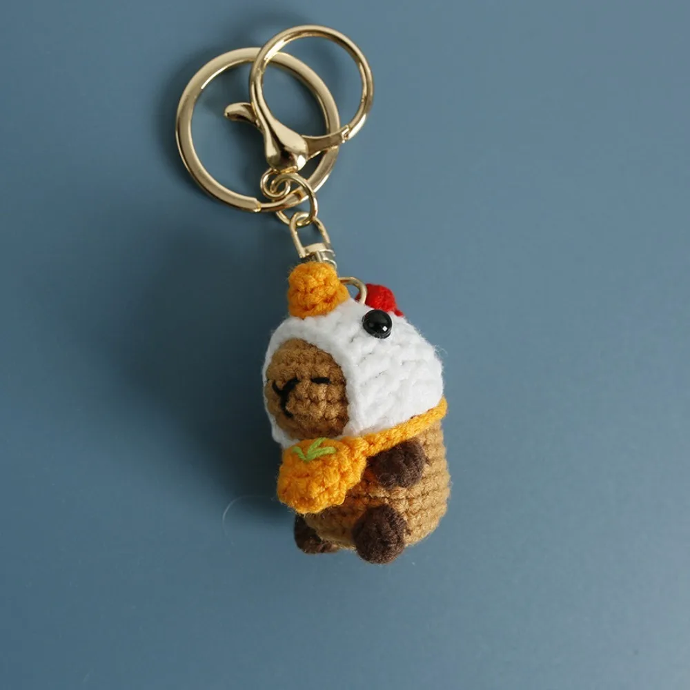 Nouveau Capybara Capybara tricoté à la main dessin animé pendentif Crochet sac accessoires Crochet porte-clés pour