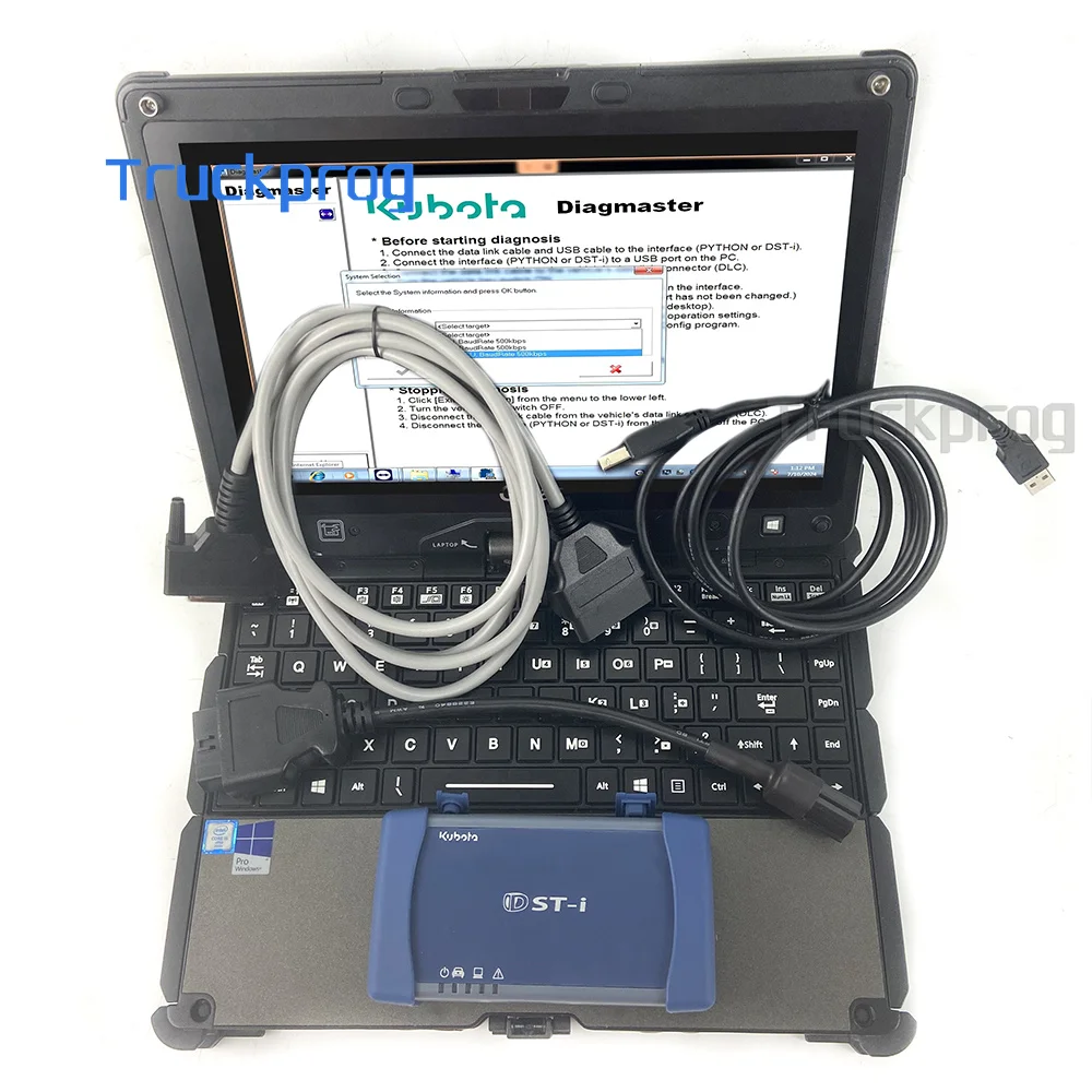 For Kubota Diagnostic Tool for Denso for kubota Diagmaster Python interface Getac V100 Laptop KUBOTA Takeuchi Diagnostic KIT