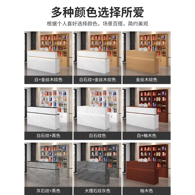 Cashier Commercial Catering Shop Hotel Wine Cabinet Bar Counter Integrated Cabinet Store Cashier Table Counter Reception Desk