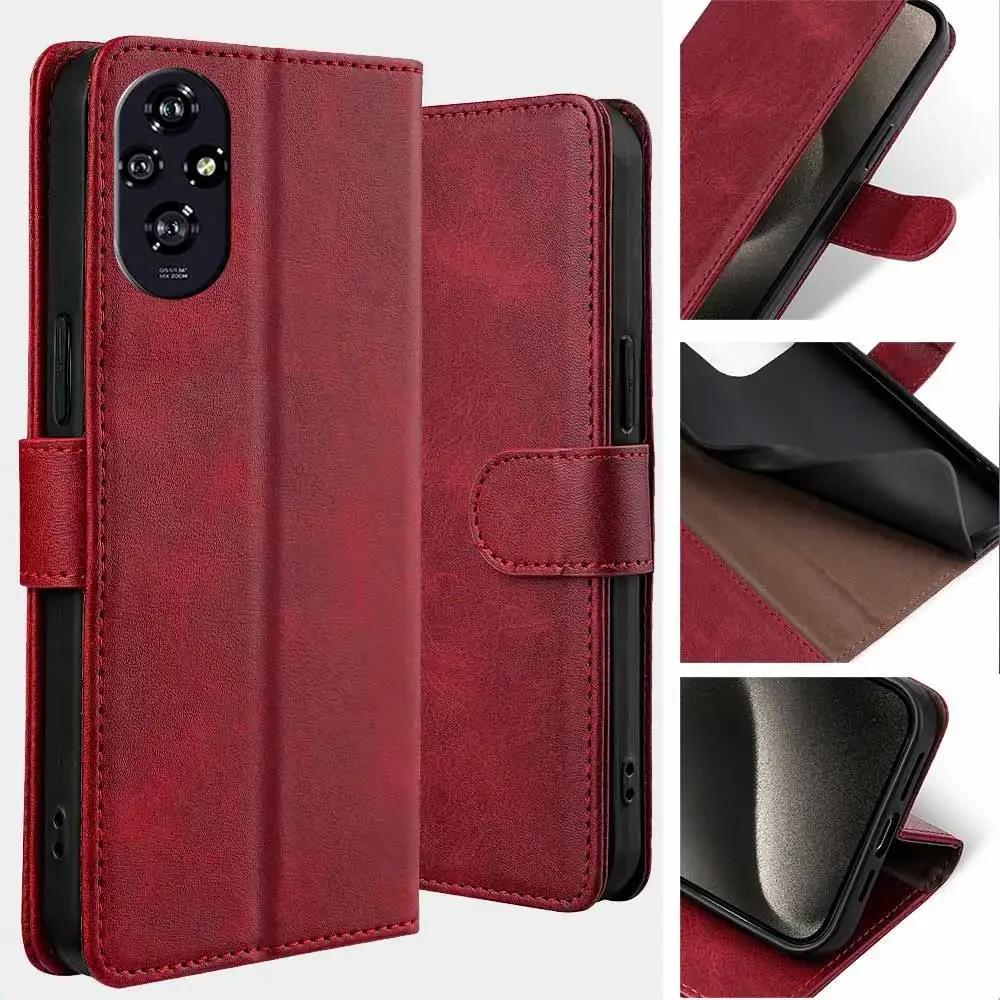 For Honor 200 5G Flip PU Leather Wallet Case RFID Blocking Multi-Card Holder Phone Cover for Honor 200 Lite 5G Phone Bag Funda