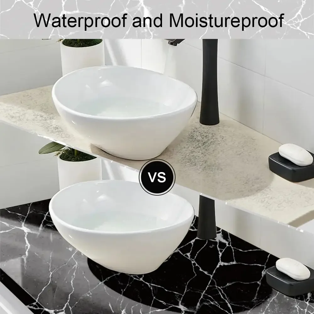 Marble Wallpaper Granite Diamond black,Self Adhesive Removable Waterproof Countertop Paper for Cabinet Furniture Kitchen