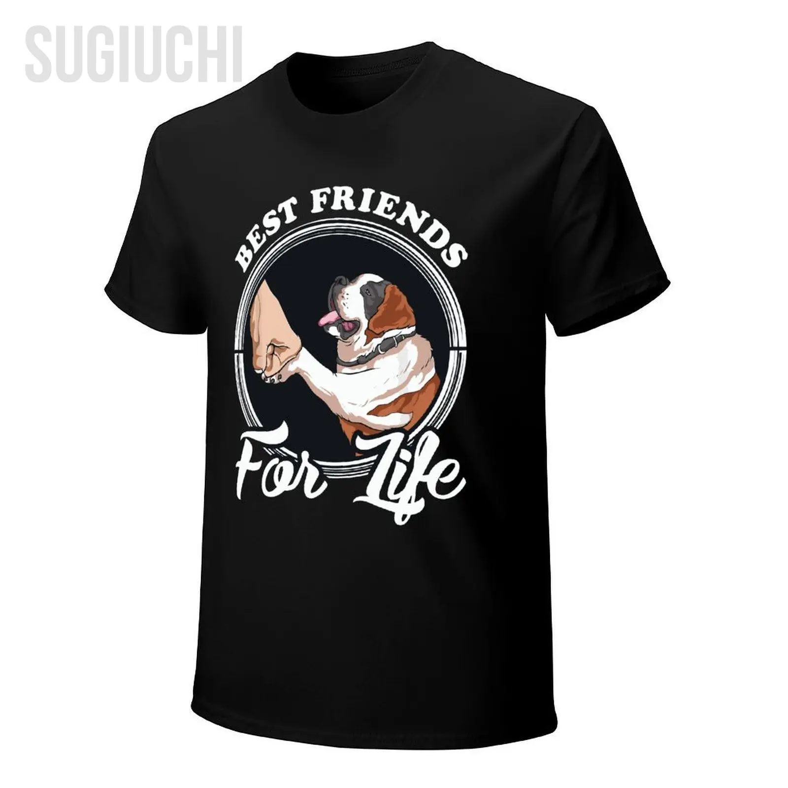 Unisex Men St. Saint Bernard Dog Best Friends For Life Tshirt Tees T Shirts Women Boys 100% Cotton T-Shirt