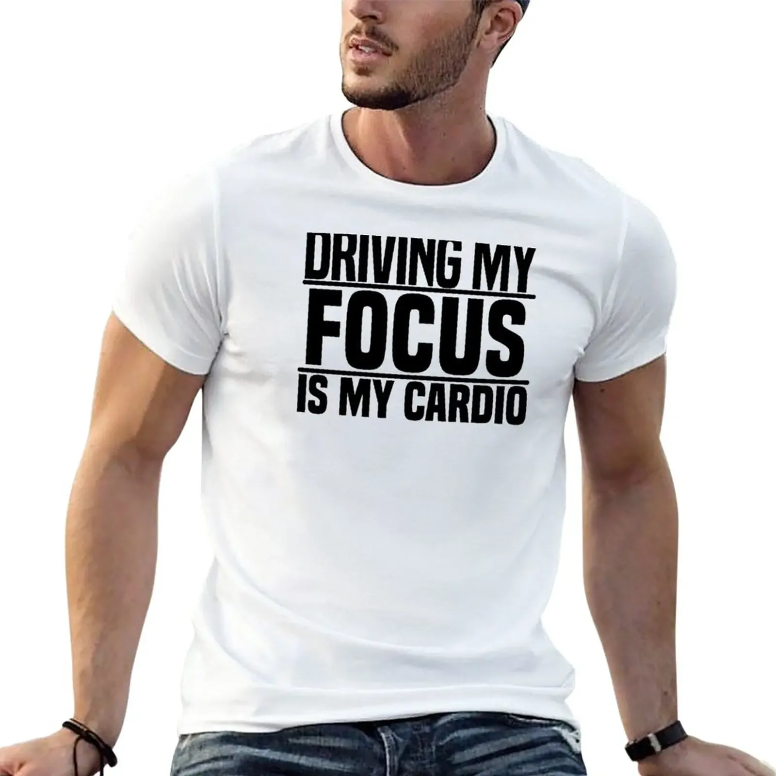 Driving my Focus is my cardio T-Shirt Short sleeve tee cute tops quick-drying plain t shirts men