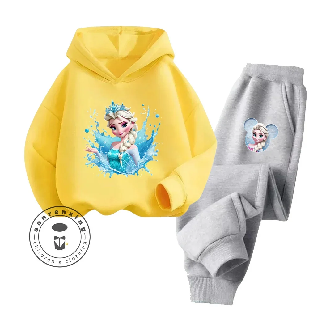 2024 Disney Frozen accattivante manica lunga adatto per bambini Design unico primavera autunno stile carino Joyful Hoodie Sports Set