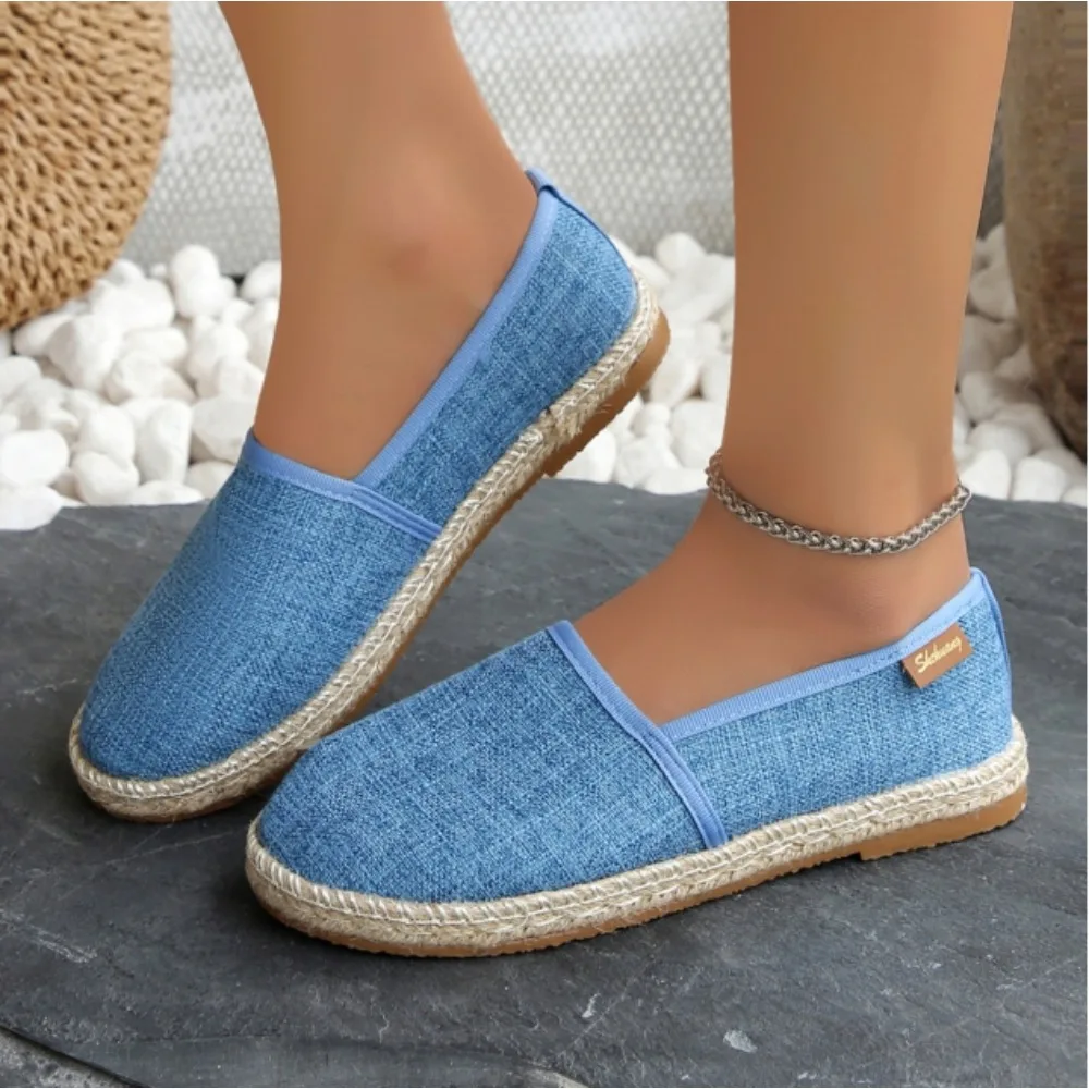 Comode scarpe basse in tela da donna scarpe espadrillas antiscivolo traspiranti donna 2024 estate tinta unita basse Casual Flats