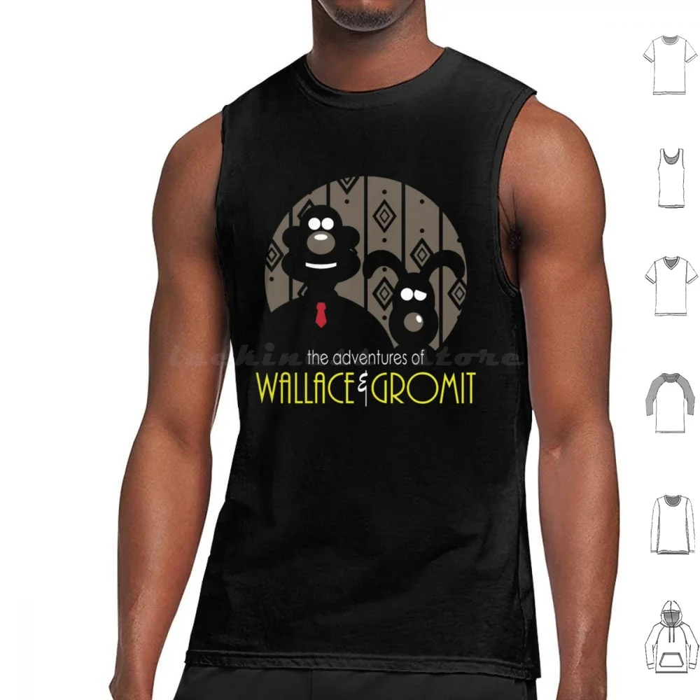 Top Grom It Cartoon Tank Tops Print Cotton Gromit Wallace Funny Penguin Tv Shows Movie Animation Claymation Cartoon