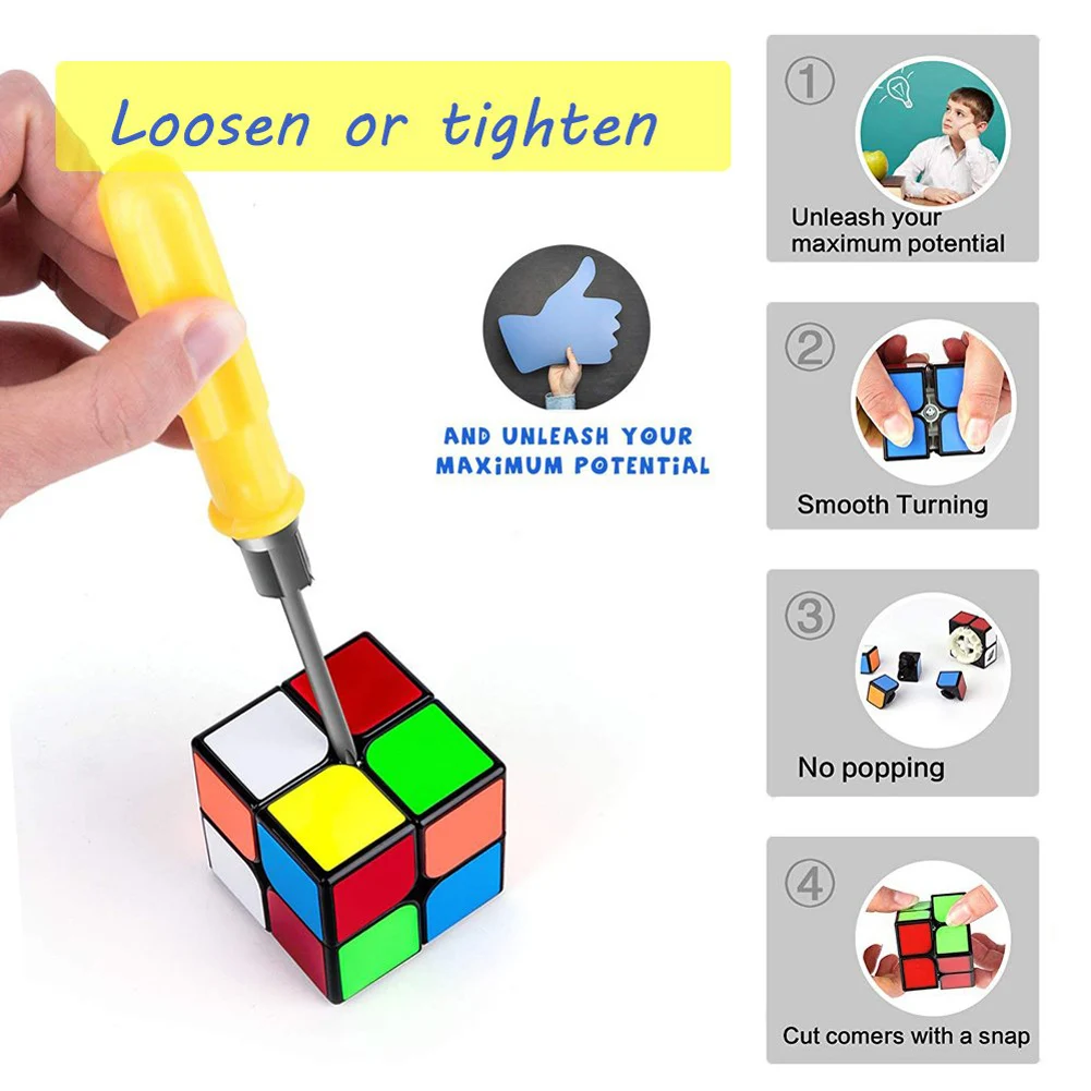 [Mini cubo 2x2x2 dell'illuminazione Qiyi] Giocattolo educativo del cubo della professione del cubo magico