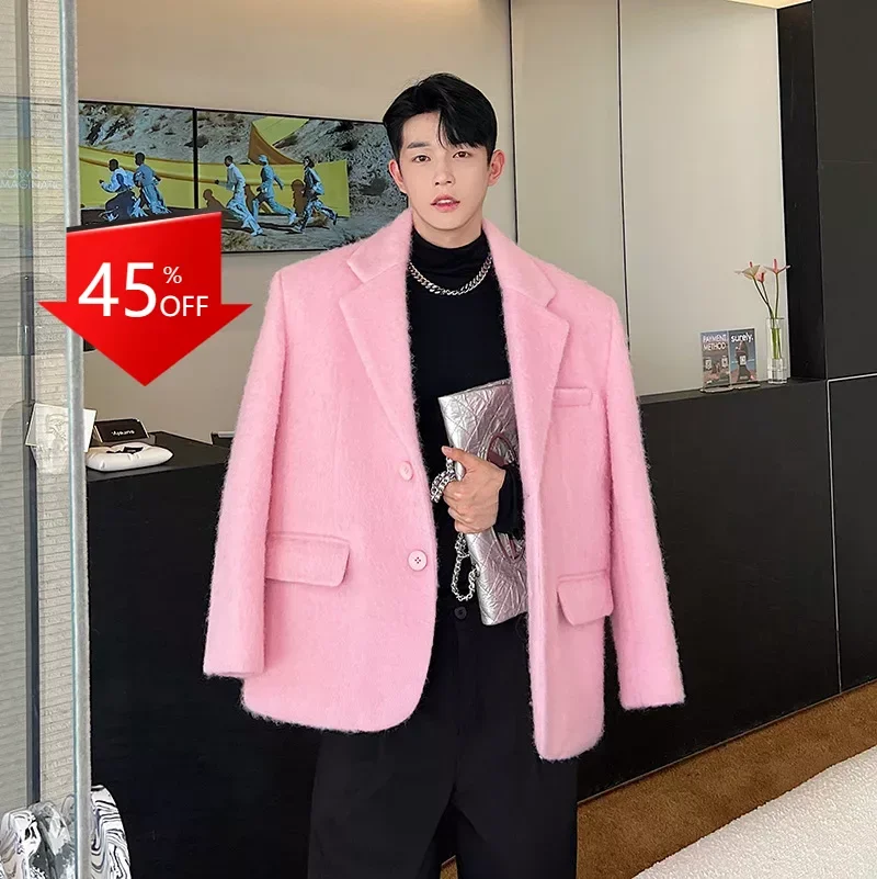 Y2K Pink Casual Suit Shoulder Padded Thickened Jacket wedding suits for men men clothing men mens blazer jacket coat men