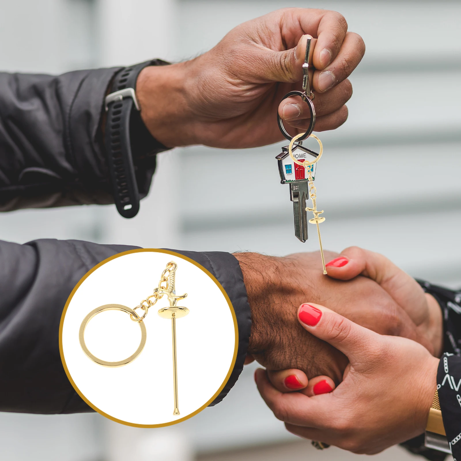 

Fashion Keychain Pendant Jewelry Accessories Golden Metal Charm Decorative Lanyard for Bag Backpack Car Key Birthday Gift Ring