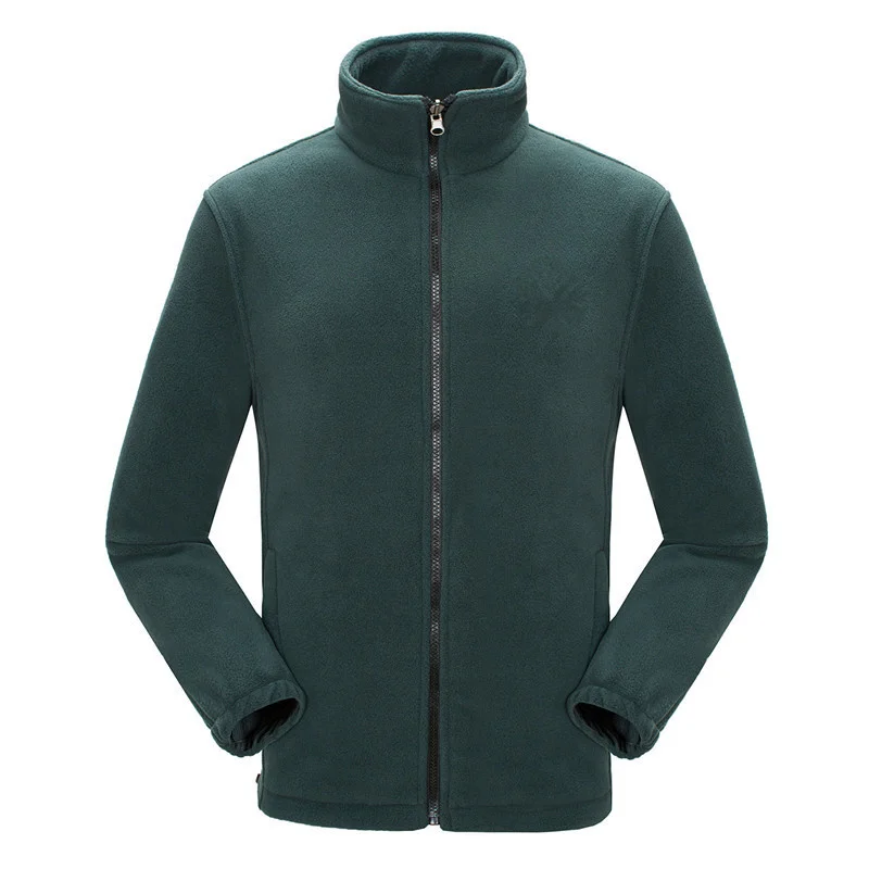 Männer Jacke Schlank Fleece Taktische Pullover Casual Drehen-unten Kragen Zipper Solide Jacke Männlichen veste Warme Winter Mantel männer kleidung