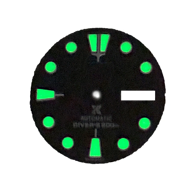 Mod 28.5mm Custom Logo Watch Dial NH35 NH36 Dial Green Luminous Fit Japanese Movement Watch Repair Accessories Parts