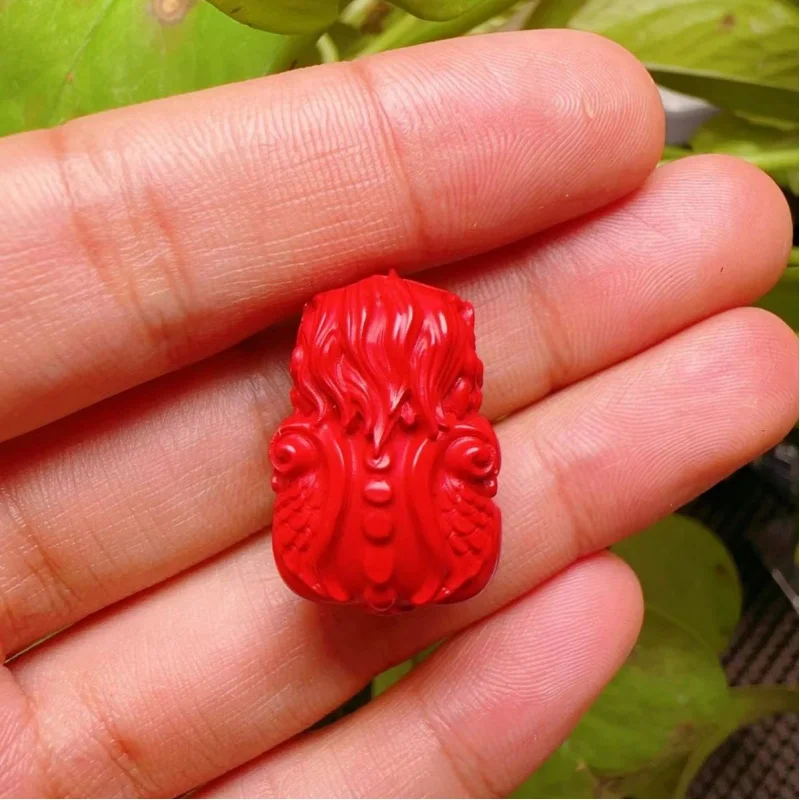 Natural Authentic Cinnabar Emperor Sandstone Swallowing Gold Beast Pi Xiu Pendant