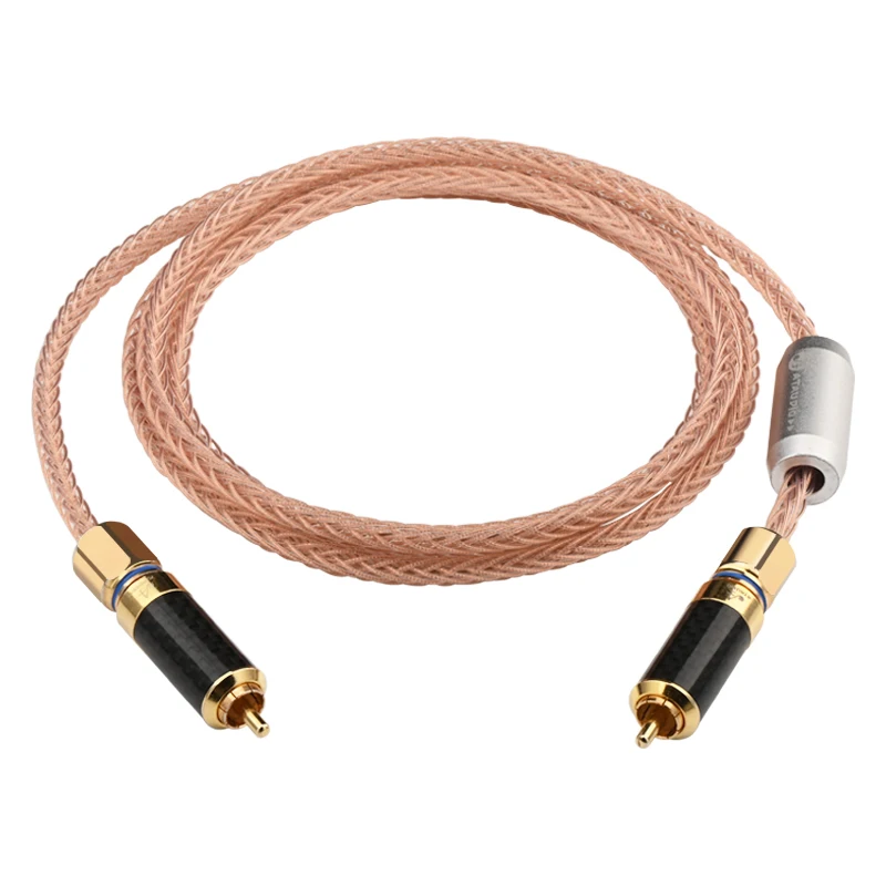ATAUDIO Hi-End Digital Audio Koaxialkabel HiFi OCC RCA 75Ω RCA auf RCA Stecker SPDIF Stereo Koaxial Audiokabel für Subwoofer Lautsprecher TV 3