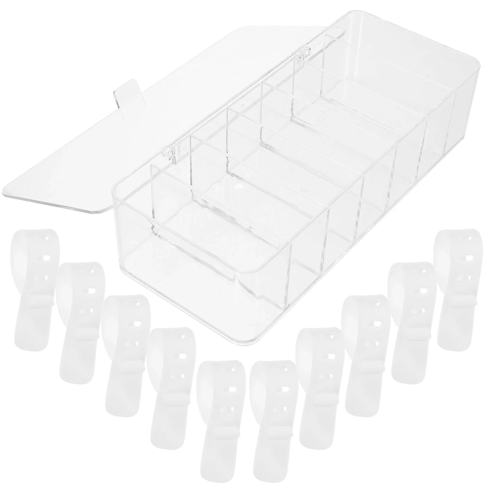 

Transparent Cable Organizer Box Cord Storage for Desks Shelves Drawers Efficient Organization and Categorization Durable