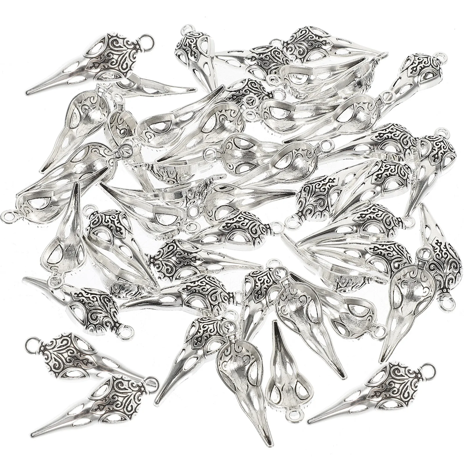 

100Pcs Alloy Raven Skull Pendants Durable Creative Charms for Jewelry Making Necklace Earrings Bracelets DIY Neck Chain Pendant