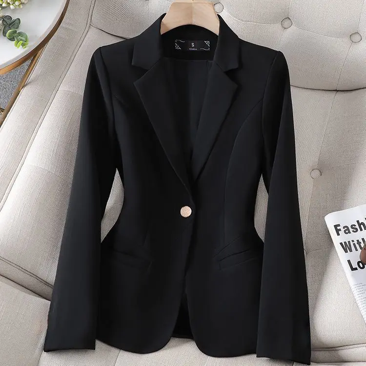 Elegant Waist-Cinching Women's  Jacket in Beige Color Casual Style Korean Version Spring Autumn New Arrival