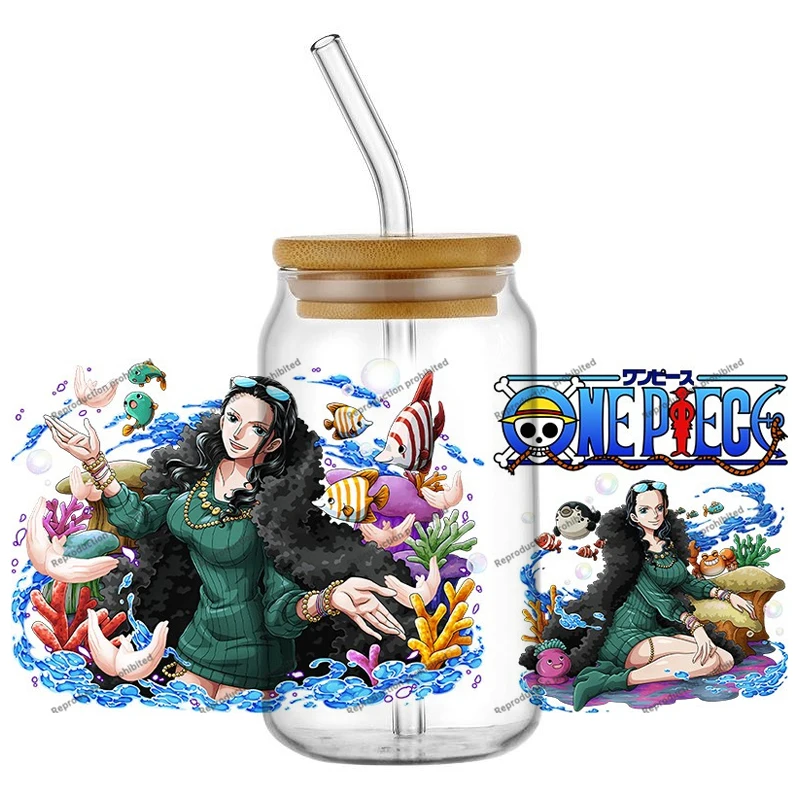 Popular Classics Anime One Piece Fashion 16oz UV DTF 3D Transfer Sticker Decals Wraps Glass Can Cups Creative Craft DIY view 4