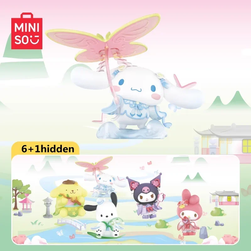 MINISO Sanrio New Rhyme Flower Series Blind Box Kawaii Pachacco My Melody Little Twin Star Model Children\'s Toy Christmas Gift