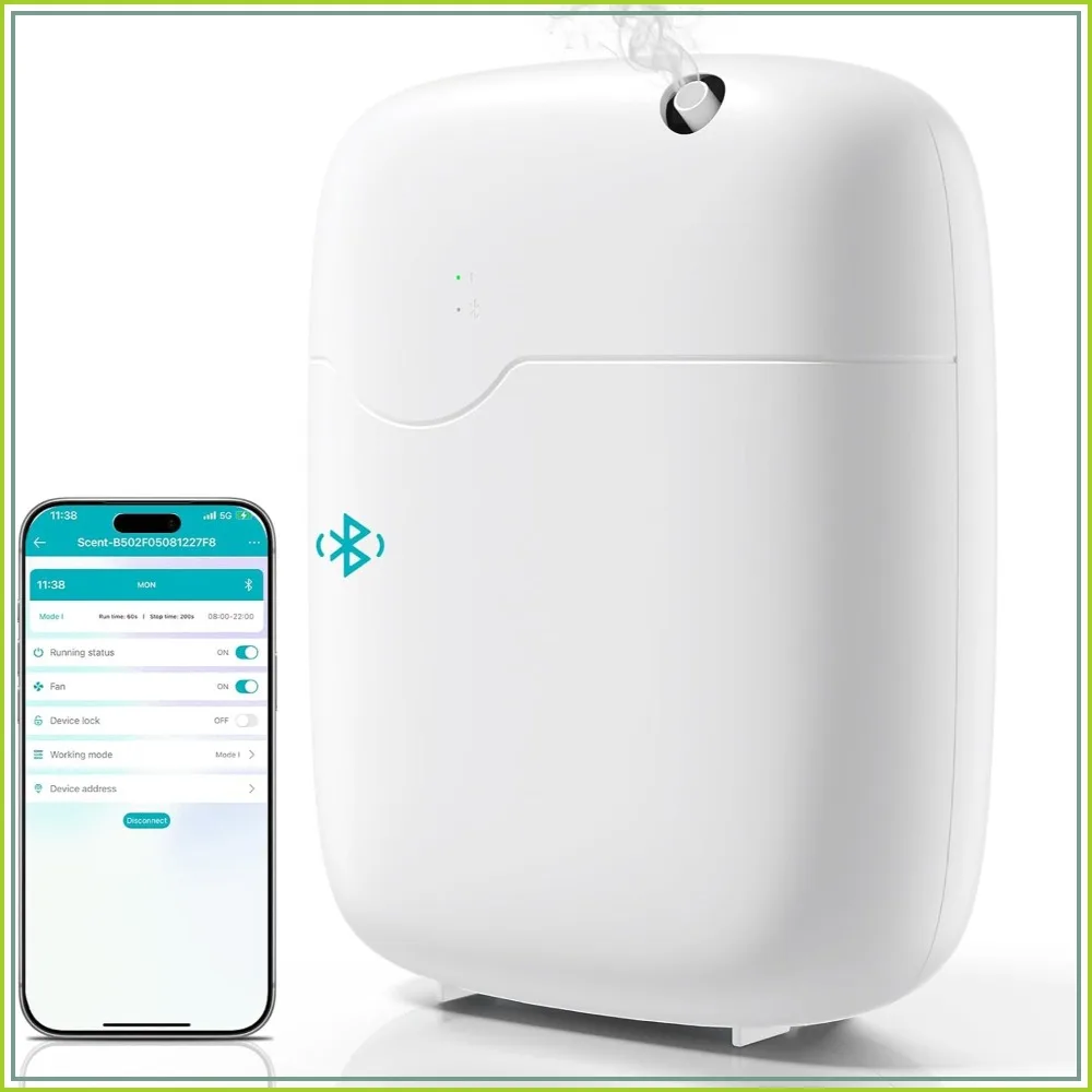 

Whole-House Essential Oil Diffuser, 3000 Sq.Ft Coverage, 400ml, App Control, Cold Air Aromatherapy for Home Office