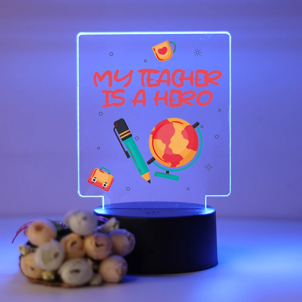 Personalized Custom Teacther Funny  Usb Atmosphere Table Lamp Valentine'S Day Bedside Lamp 3D Led Night Lamp