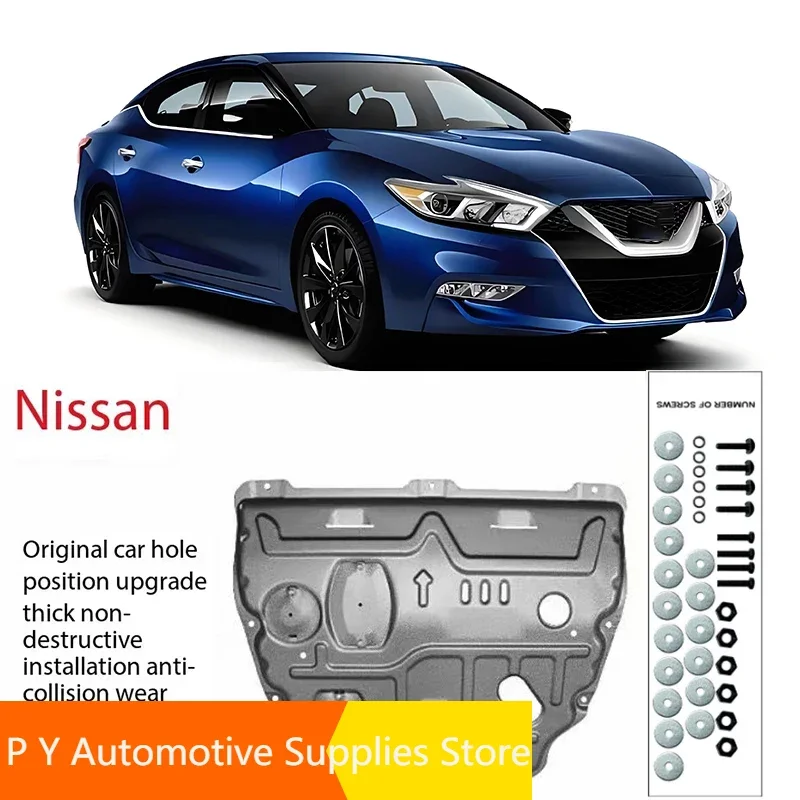 

Black Under Engine Guard Plate Splash Shield Mud Fender Cover For NISSAN Maxima 2017-2023 2018 Mudguard Protector