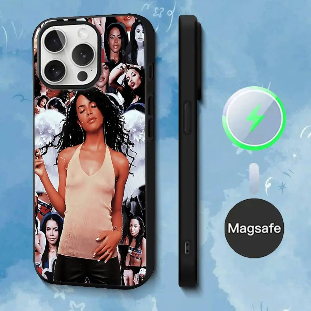 Coque de téléphone Singer A-AaliyahS hip pop pour iPhone 17,16,15,14,13,12,11,Pro,Max,Plus,Mini,SE4,E, chargement sans fil magnétique Magsafe