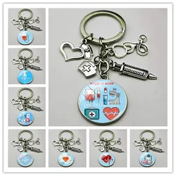 Cute medical examination keychain and love angel keychain personalized jewelry Thanksgiving gift keychain nurses and doctors