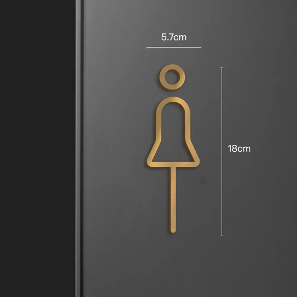 Black Gold Color Toilet Sign Plate - as an Accessory for Home Decor. Inspired by the Art of Murals, It is for Wash Room Door. image 3