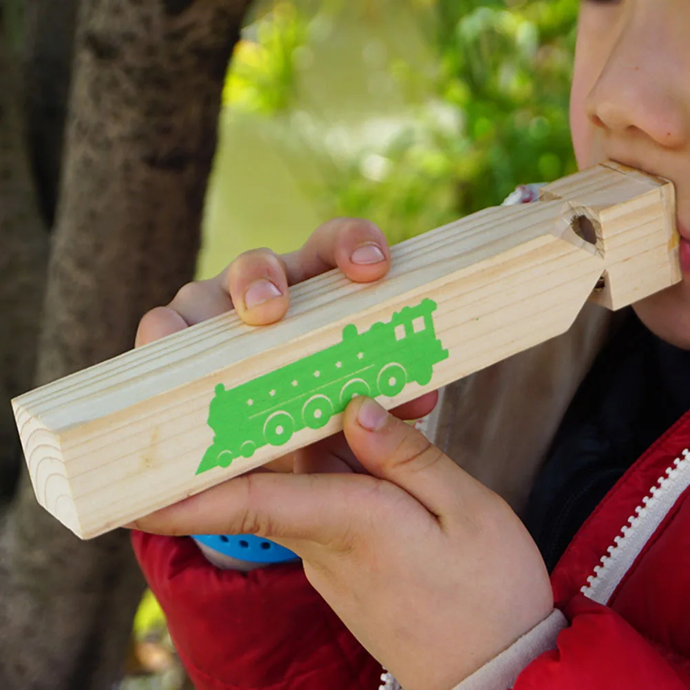 1 szt. Drewniany gwizdek pociągowy, instrument edukacyjny dla dzieci, kreatywna zabawka muzyczna, prezent na święta i urodziny, zabawka gwizdek pociągowy.