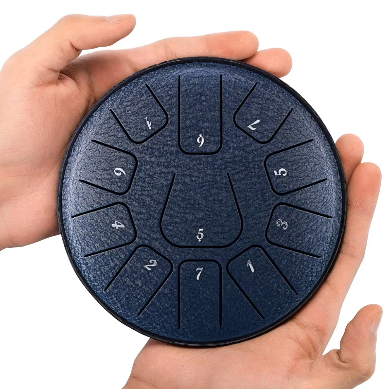 Hluru Glucophone Steel Tongue Drum 6 Inch 11 Notes D Key Ethereal Drum Music Drum Yoga Meditation Percussion Instrument