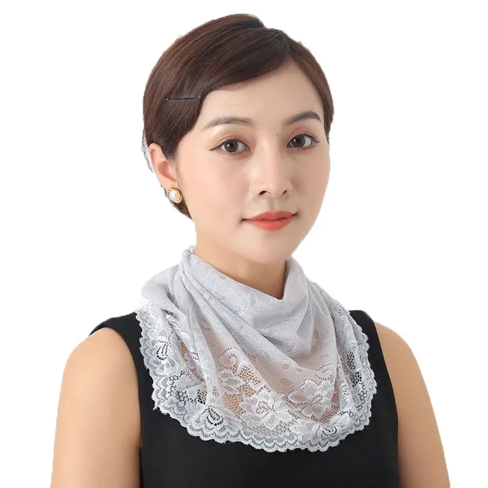 Headband Cycling Outdoor Sun UV Protection Hanging Ear Sports Solid Color Hiking Face Cover Neck Scarf Lace Mask Face Scarves