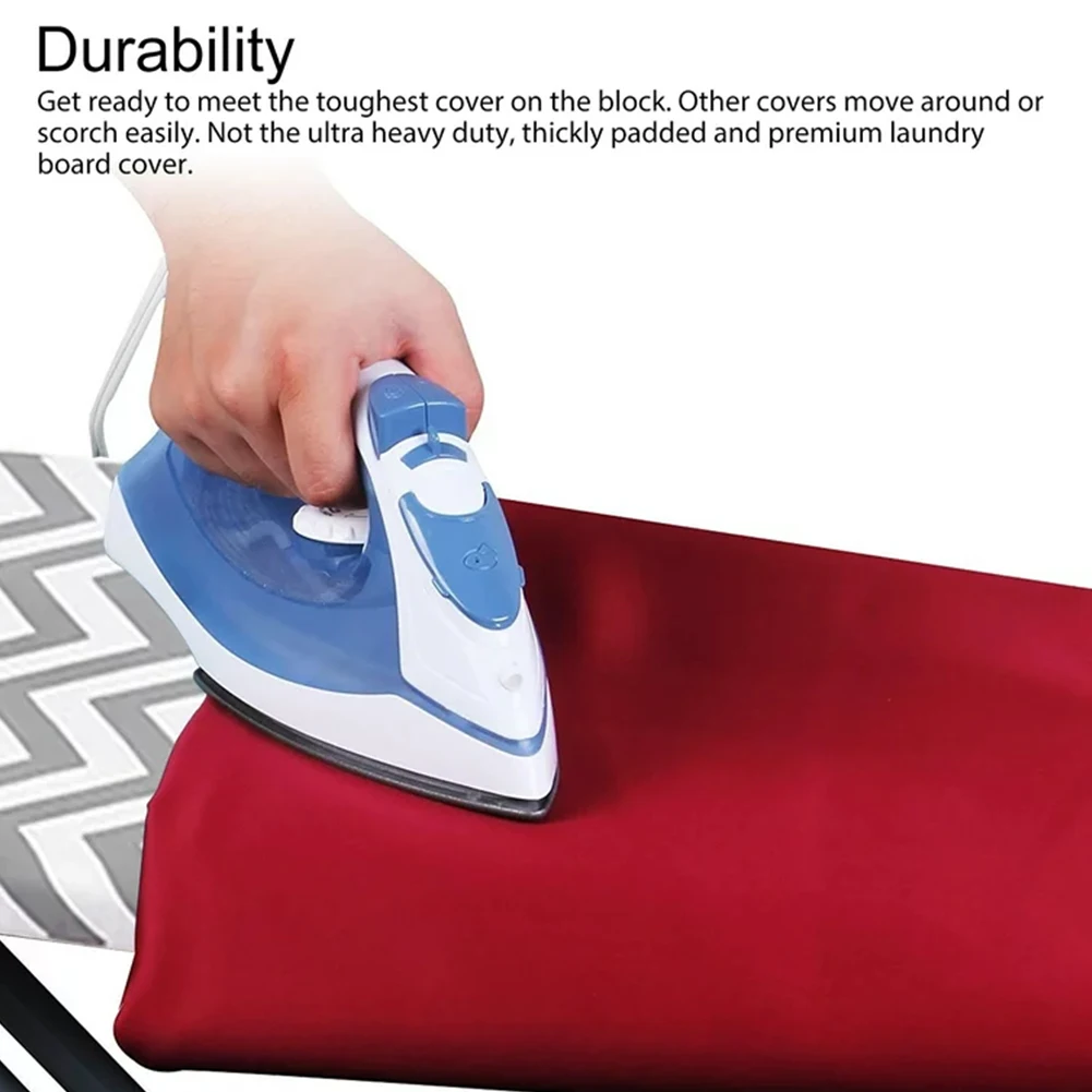 150x50cm Heavy Duty Iron Cover Scorch/Stain Striped Ironing Board Cover Heat Reflective with Secure Straps/Nose Pocket