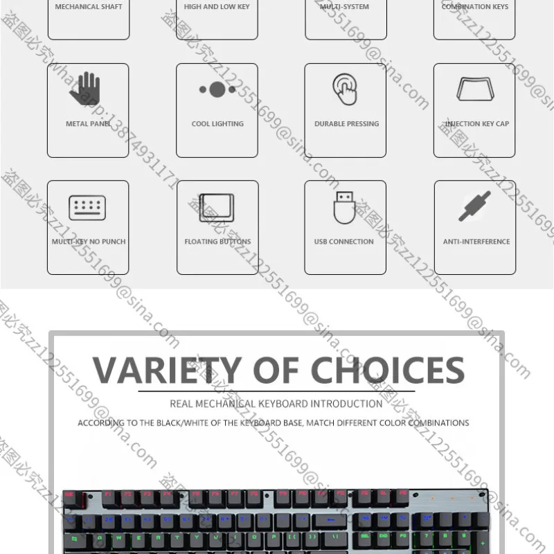 Suitable for Crack K660 Mechanical Keyboard USB E-sportsGame Blue Axis 104 Key GameOffice, Wired Mechanical Keyboard