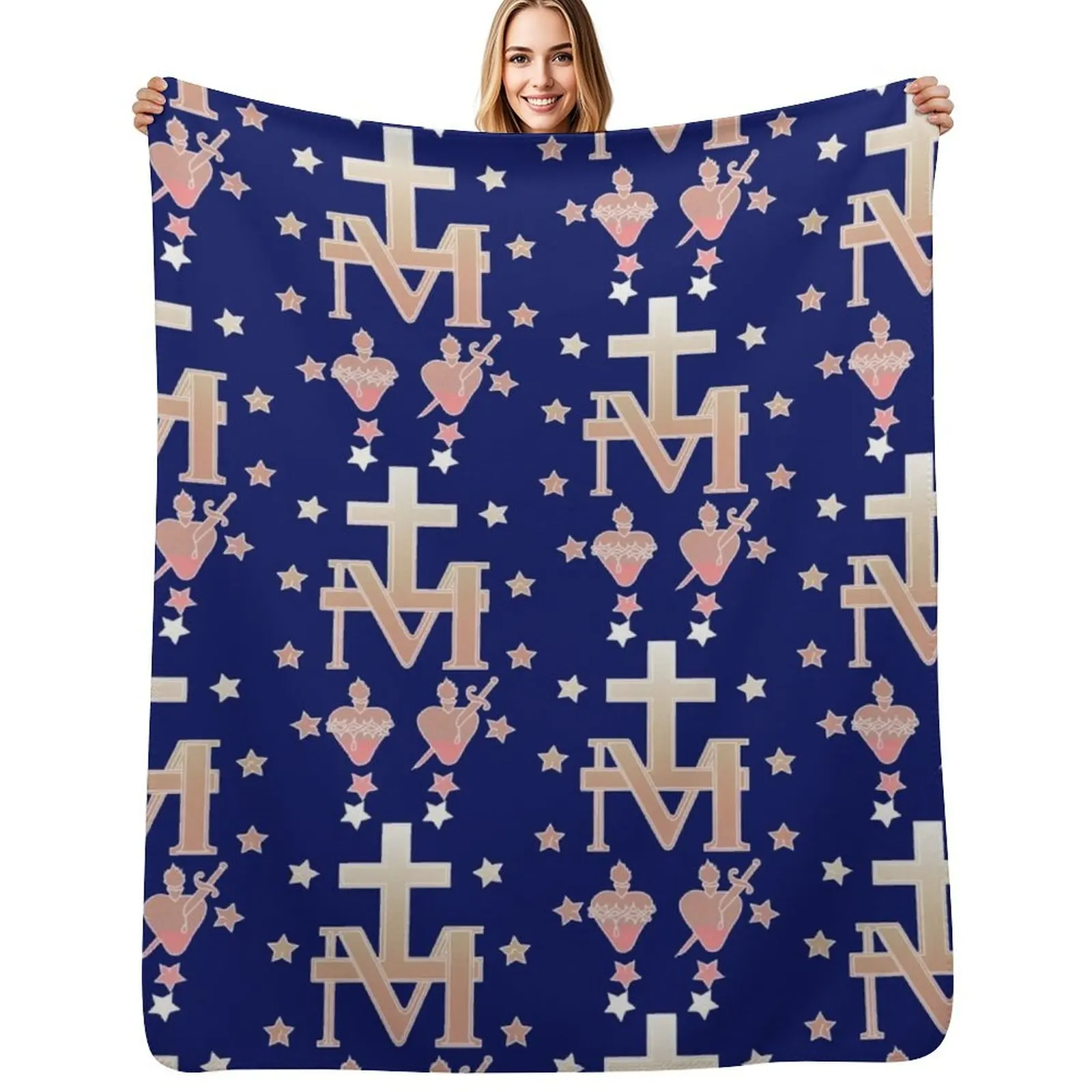 Miraculous Medal (M??daille miraculeuse) Medal of Our Lady of Grace Throw Blanket Cozy Sofa Blanket for TV Watching Napping