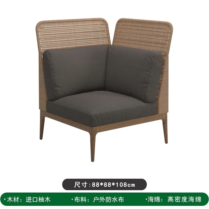 ZQDZ Nordic Outdoor Sofa Courtyard Villa Terrace Leisure Waterproof Sunscreen Cafe Hotel Homestay Furniture